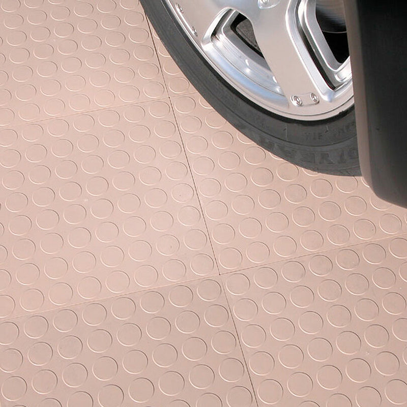 GearTile Coin Pattern 12" x 12" Beige Garage Floor Tile (12 Pack)