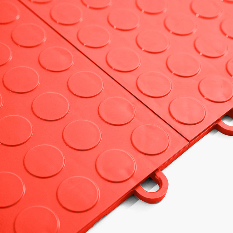 GearTile Coin Pattern 12" x 12" Red Garage Floor Tile (12 Pack)