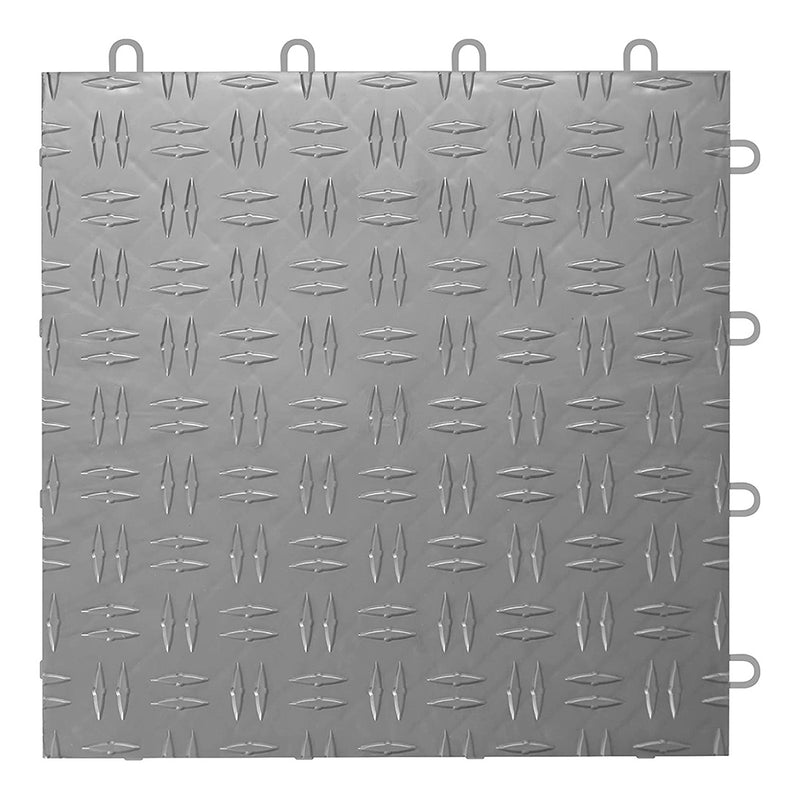 GearTile Diamond Pattern 12" x 12" Graphite Garage Floor Tile (12 Pack)