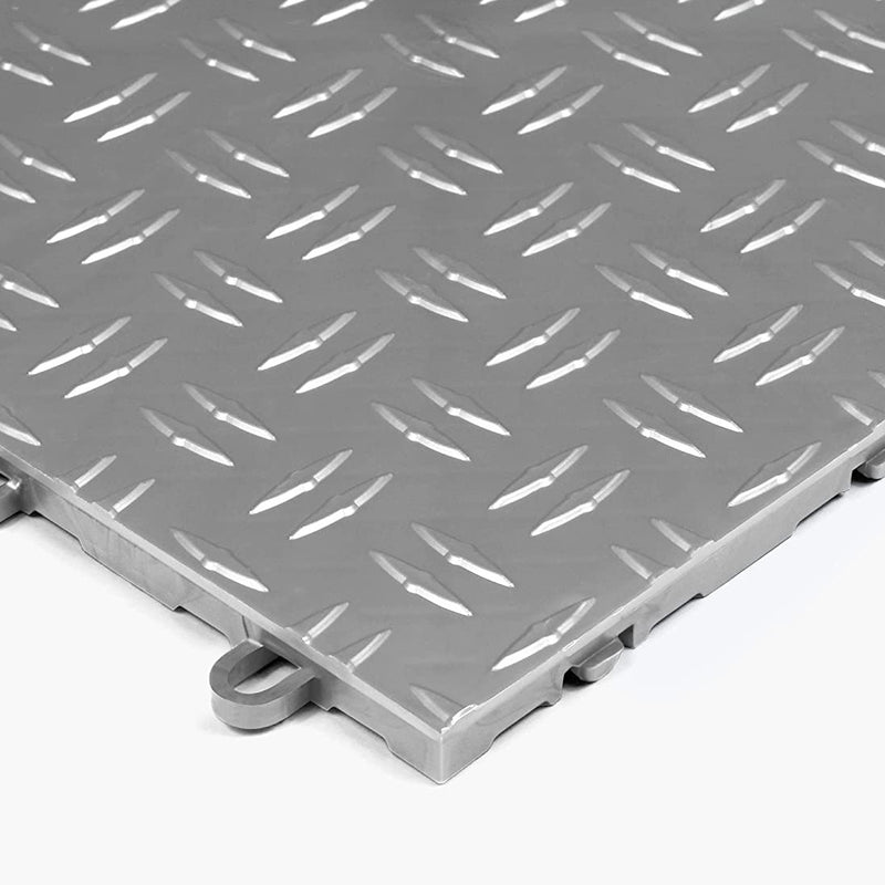 GearTile Diamond Pattern 12" x 12" Graphite Garage Floor Tile (12 Pack)