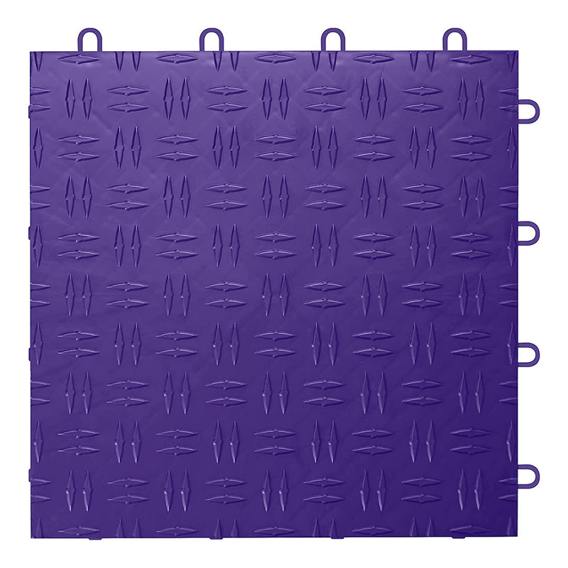 GearTile Diamond Pattern 12" x 12" Purple Garage Floor Tile (12 Pack)