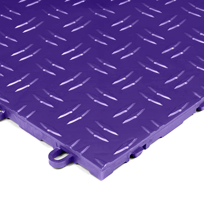 GearTile Diamond Pattern 12" x 12" Purple Garage Floor Tile (12 Pack)