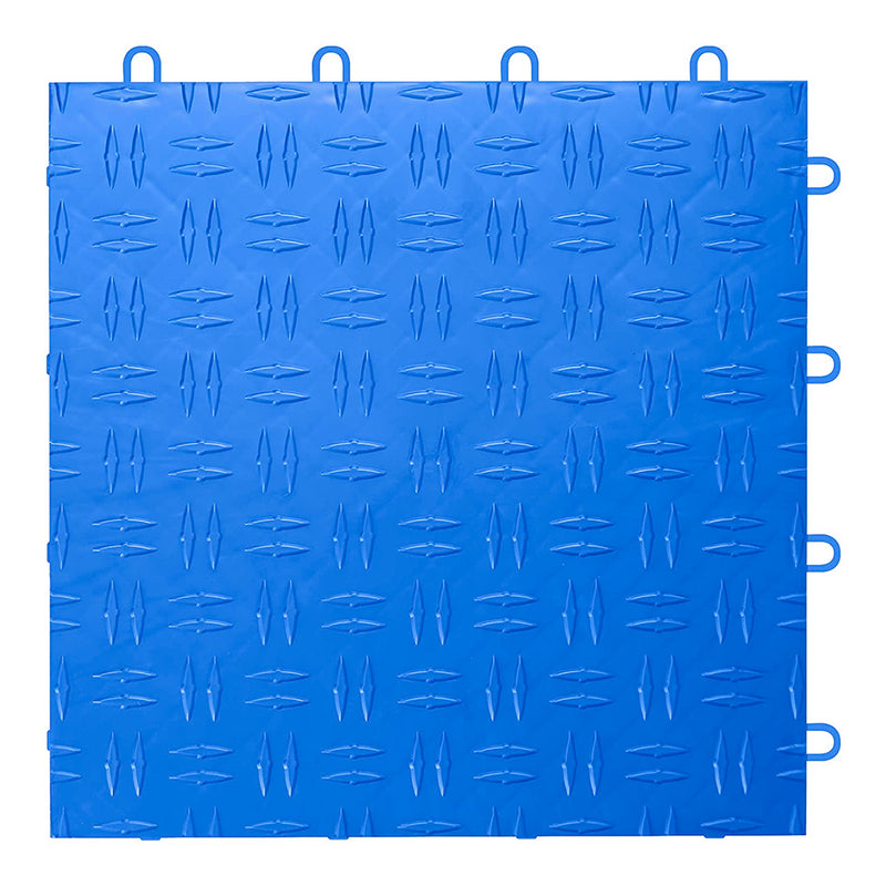 GearTile Diamond Pattern 12" x 12" Royal Blue Garage Floor Tile (24 Pack)