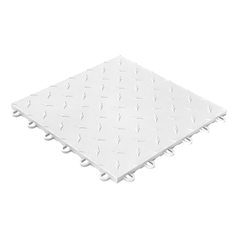 Swisstrax Diamondtrax 1ft x 1ft Arctic White Garage Floor Tiles (10 Pack)