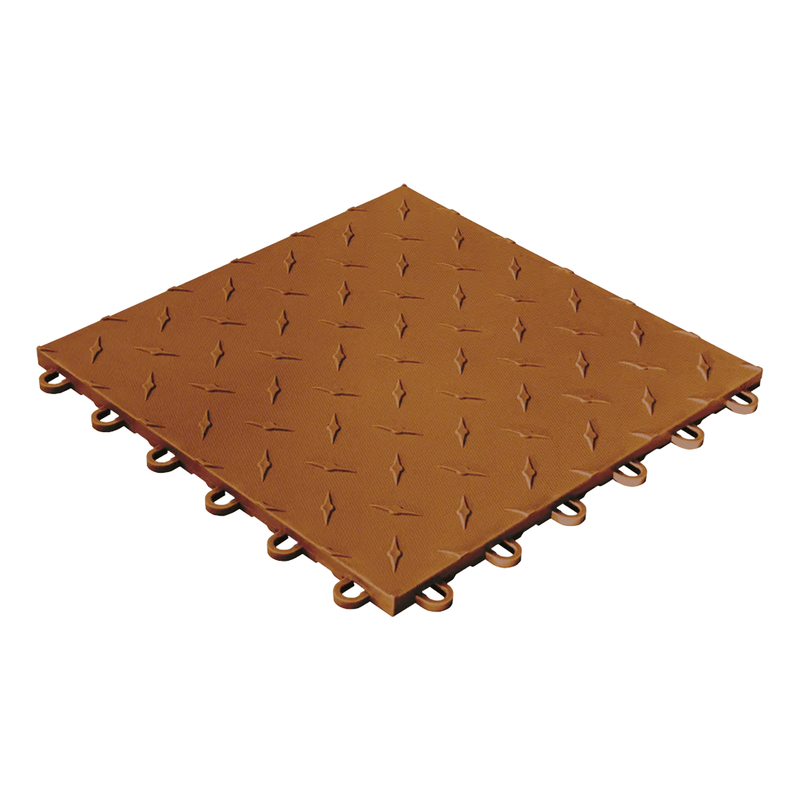 Swisstrax Diamondtrax 1ft x 1ft Chocolate Brown Garage Floor Tiles (10 Pack)