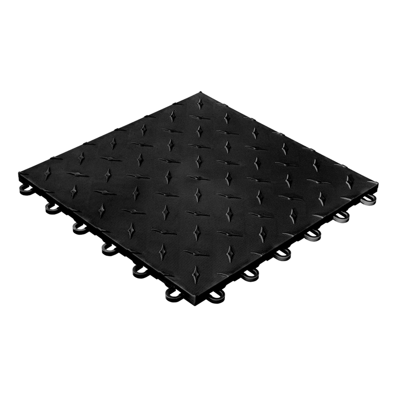 Swisstrax Diamondtrax 1ft x 1ft Jet Black Garage Floor Tiles (10 Pack)