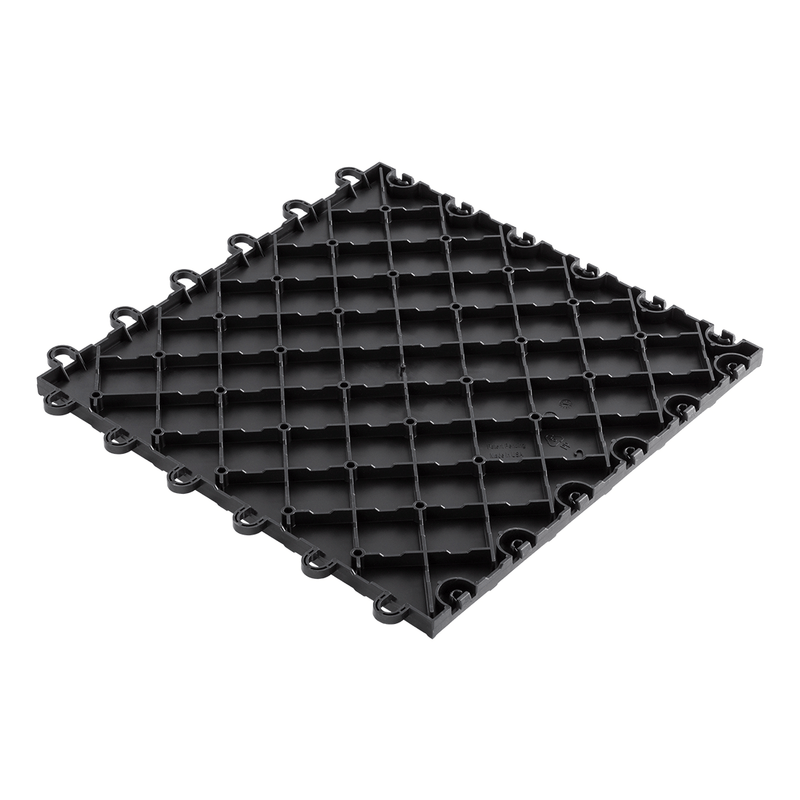 Swisstrax Diamondtrax 1ft x 1ft Jet Black Garage Floor Tiles (10 Pack)