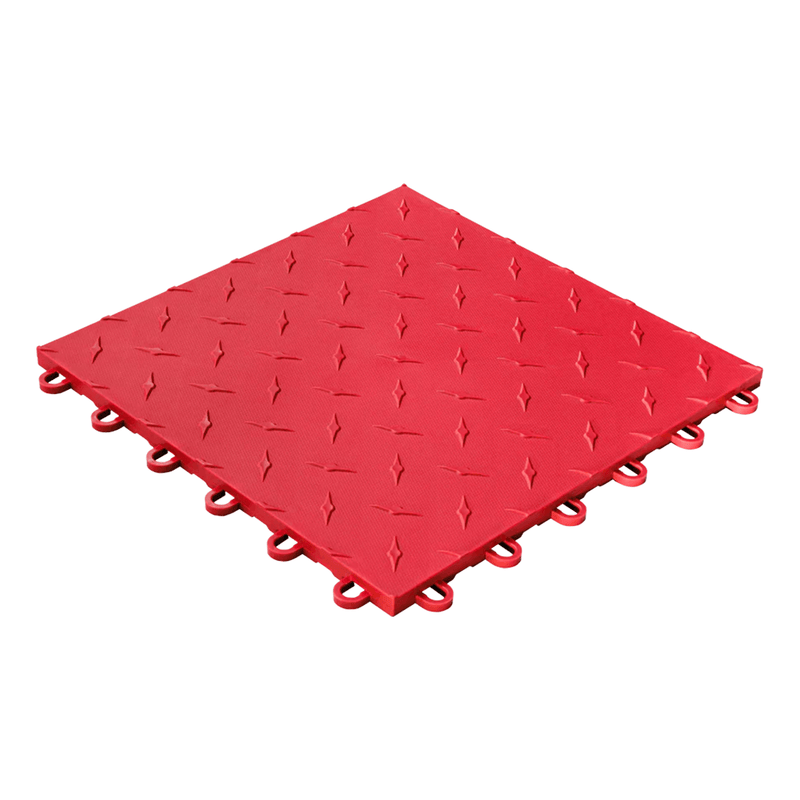 Swisstrax Diamondtrax 1ft x 1ft Racing Red Garage Floor Tiles (10 Pack)