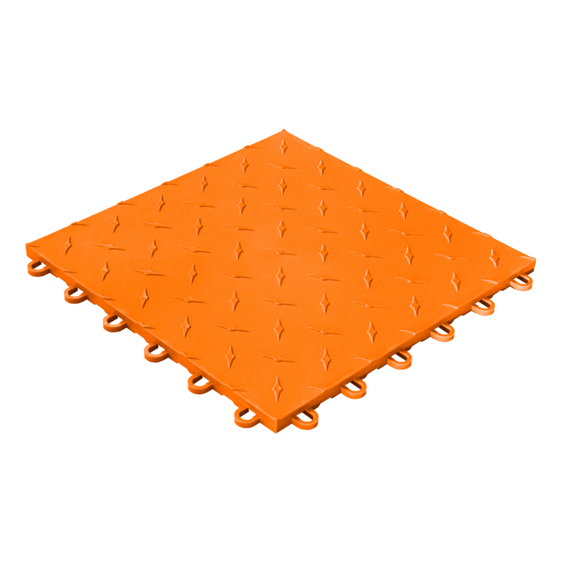 Swisstrax Diamondtrax 1ft x 1ft Tropical Orange Garage Floor Tiles (10 Pack)