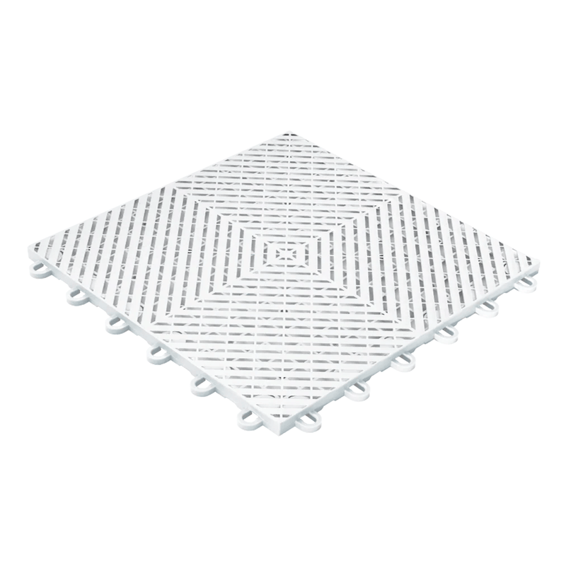 Swisstrax Ribtrax Smooth 1ft x 1ft Arctic White Garage Floor Tiles (10 Pack)