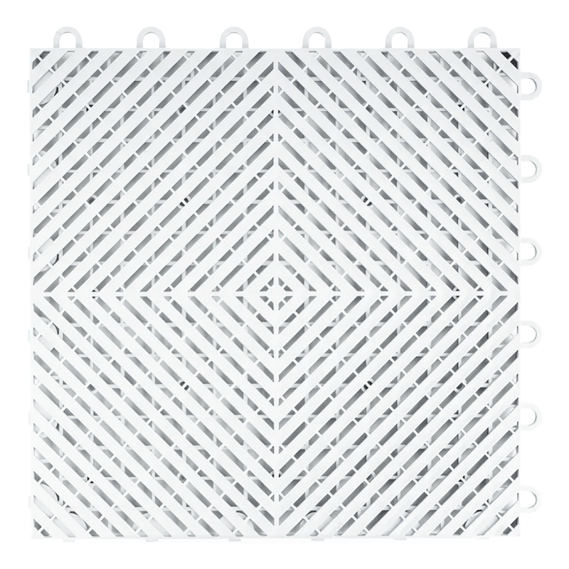 Swisstrax Ribtrax Smooth 1ft x 1ft Arctic White Garage Floor Tiles (50 Pack)