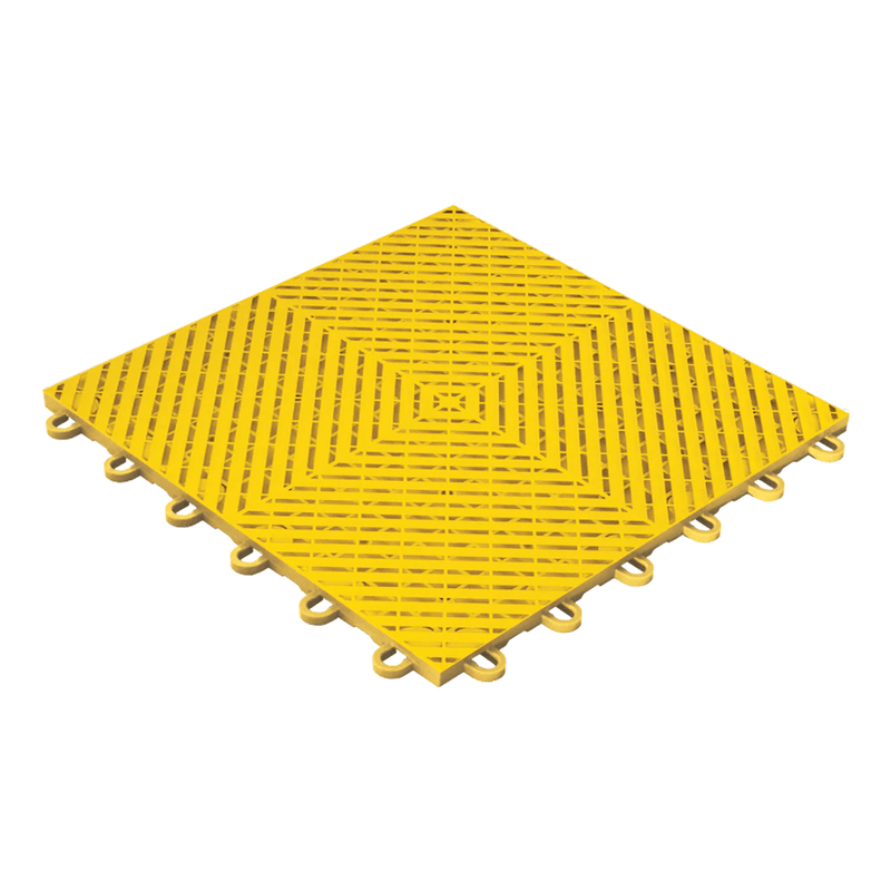 Swisstrax Ribtrax Smooth 1ft x 1ft Citrus Yellow Garage Floor Tiles (50 Pack)