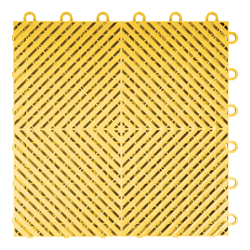 Swisstrax Ribtrax Smooth 1ft x 1ft Citrus Yellow Garage Floor Tiles (10 Pack)