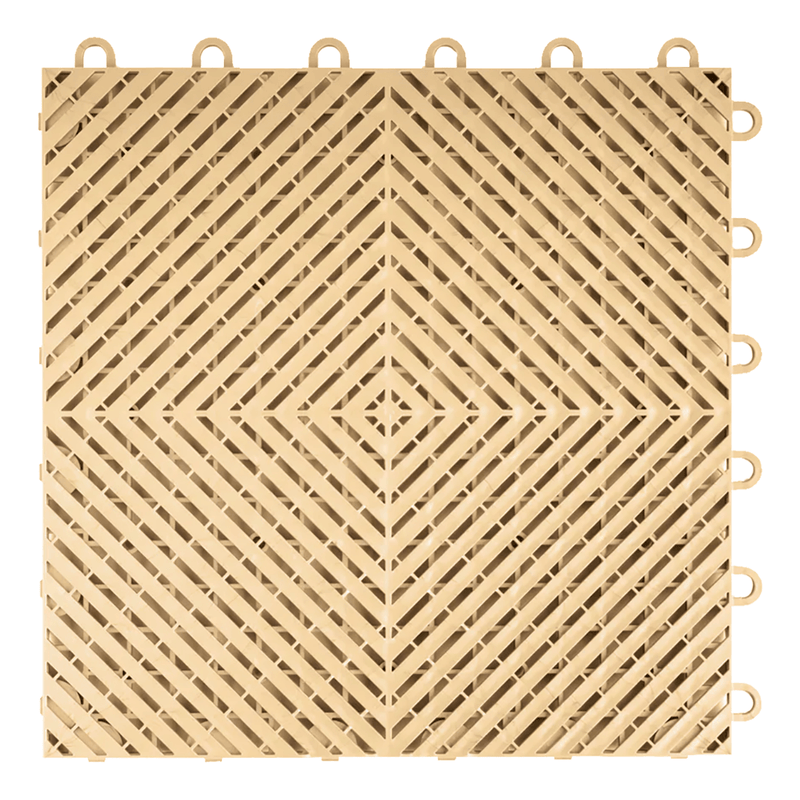 Swisstrax Ribtrax Smooth 1ft x 1ft Mocha Java Garage Floor Tiles (50 Pack)