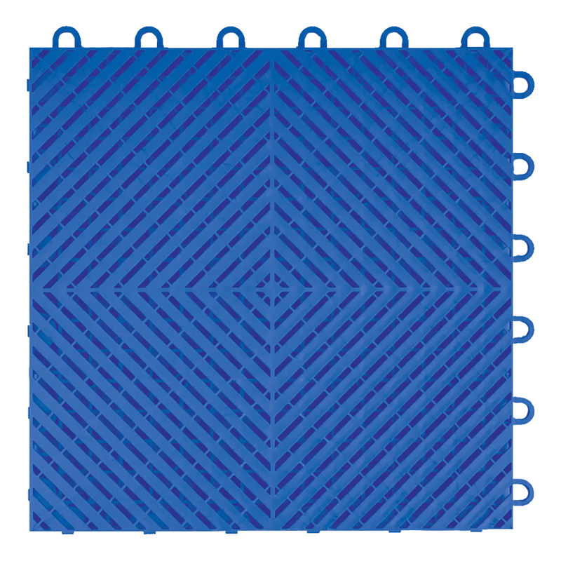 Swisstrax Ribtrax Smooth 1ft x 1ft Royal Blue Garage Floor Tiles (10 Pack)