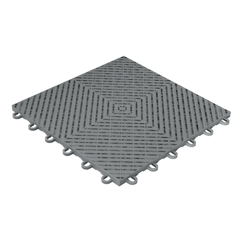 Swisstrax Ribtrax Smooth 1ft x 1ft Slate Grey Garage Floor Tiles (50 Pack)