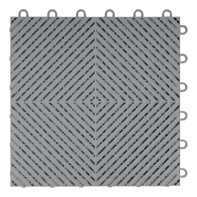 Swisstrax Ribtrax Smooth 1ft x 1ft Slate Grey Garage Floor Tiles (10 Pack)