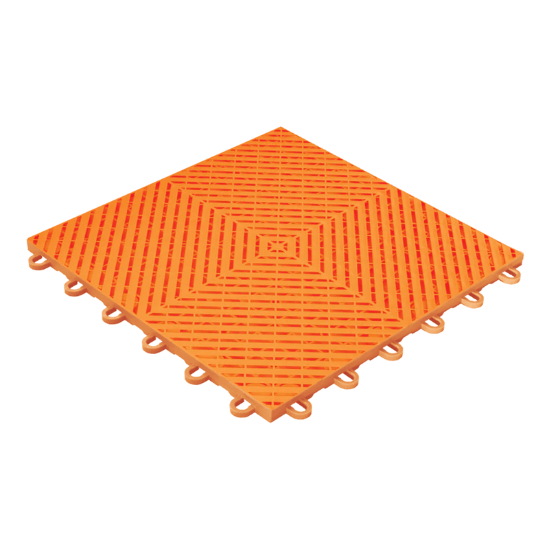 Swisstrax Ribtrax Smooth 1ft x 1ft Tropical Orange Garage Floor Tiles (10 Pack)