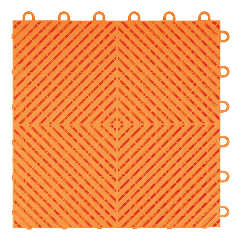 Swisstrax Ribtrax Smooth 1ft x 1ft Tropical Orange Garage Floor Tiles (10 Pack)