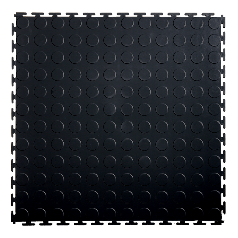 Lock-Tile 7mm Black PVC Coin Tile (10 Pack)
