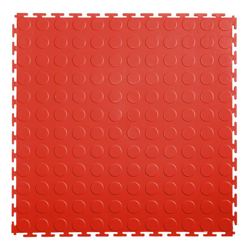 Lock-Tile 7mm Red PVC Coin Tile (50 Pack)