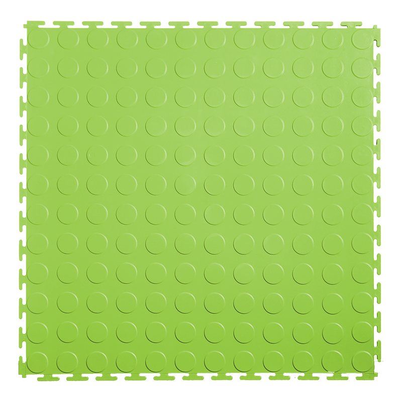 Lock-Tile 7mm Neon Green PVC Coin Tile (30 Pack)