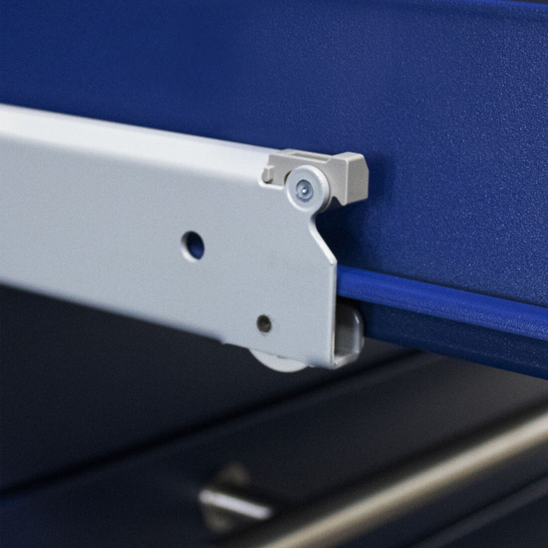 Proslat Lux Midnight Blue 13-Foot 9-Piece Garage Cabinet System with Stainless Steel Worktop