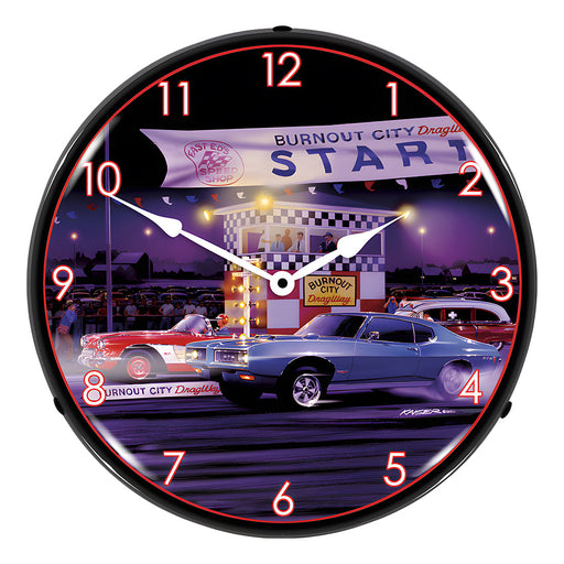 Collectable Sign and Clock Drag City Backlit Wall Clock