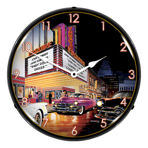 Collectable Sign and Clock Esquire Theatre Backlit Wall Clock