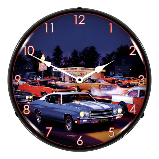 Collectable Sign and Clock Fast Freds Backlit Wall Clock