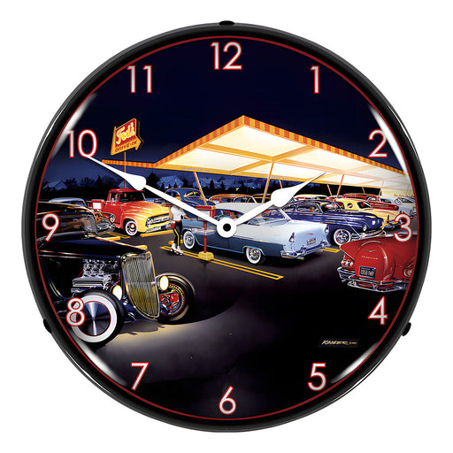 Collectable Sign and Clock Teds Drive In Backlit Wall Clock