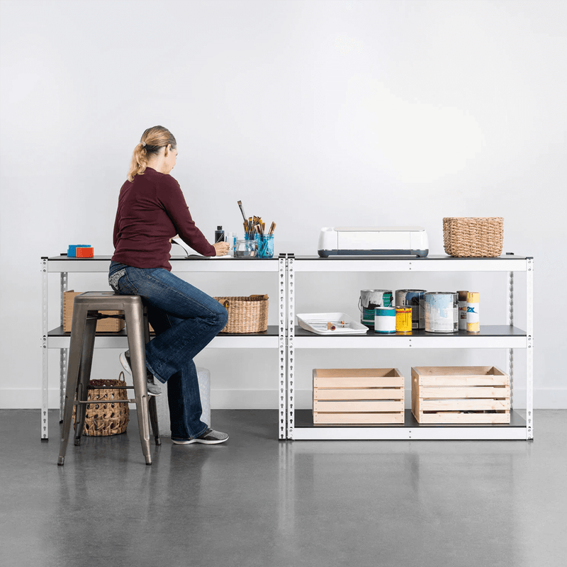 SafeRacks 18" x 48" x 72" Modular Garage Shelving (White)