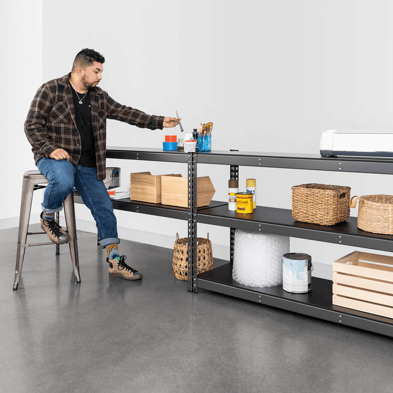 SafeRacks 18" x 60" x 72" Modular Garage Shelving (Hammertone)