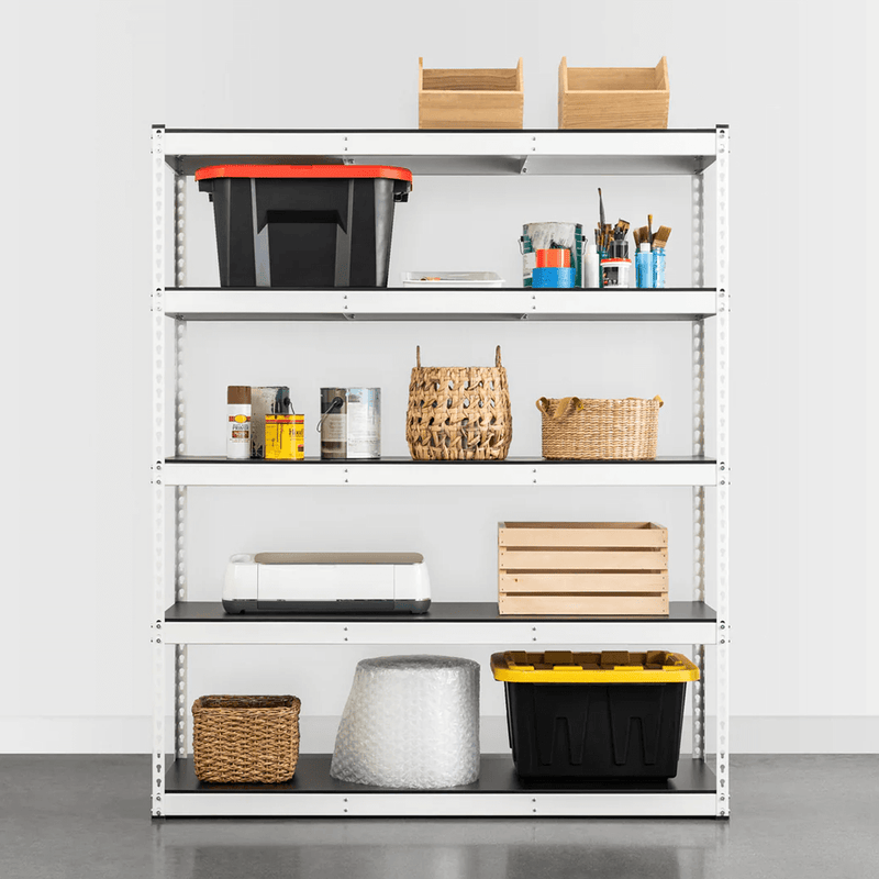 SafeRacks 18" x 60" x 72" Modular Garage Shelving (White)