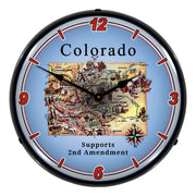 Collectable Sign and Clock Colorado Supports the 2nd Amendment Backlit Wall Clock