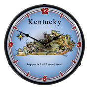 Collectable Sign and Clock Kentucky Supports the 2nd Amendment Backlit Wall Clock