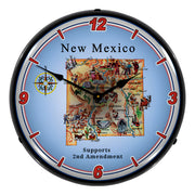 Collectable Sign and Clock New Mexico Supports the 2nd Amendment Backlit Wall Clock