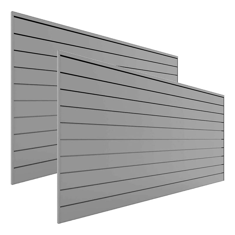 Proslat 8 ft. x 4 ft. PVC Slatwall (2-Pack Light Gray) | 88207 | Garage Giant