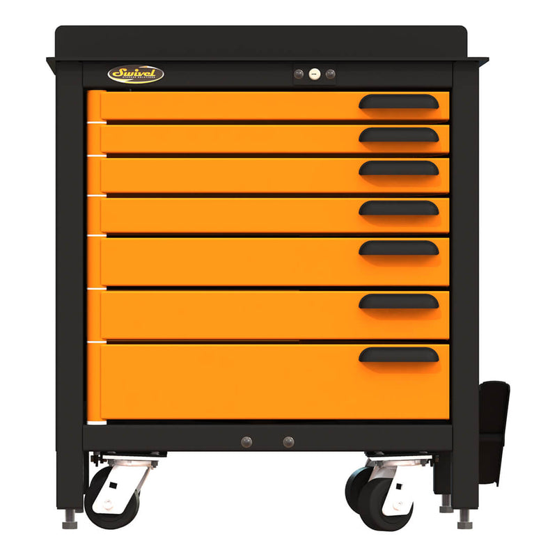 Swivel Storage Solutions 7-Drawer 30-Inch Rolling Workbench