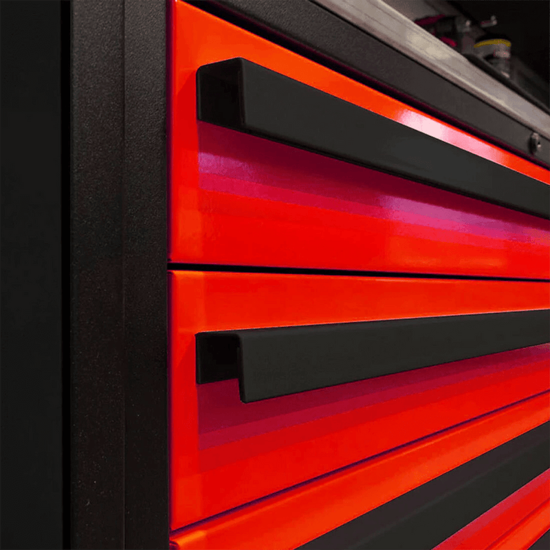 Proslat Special Edition Red and Black 6-Piece Garage Cabinet Set with Powder Coated Countertop
