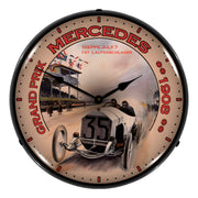 Collectable Sign and Clock Grand Prix Mercedes Backlit Wall Clock