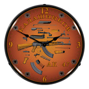 Collectable Sign and Clock AK 47 Backlit Wall Clock