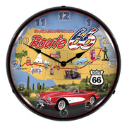 Collectable Sign and Clock Route 66 USA Backlit Wall Clock