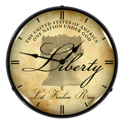 Collectable Sign and Clock Liberty Bell Backlit Wall Clock
