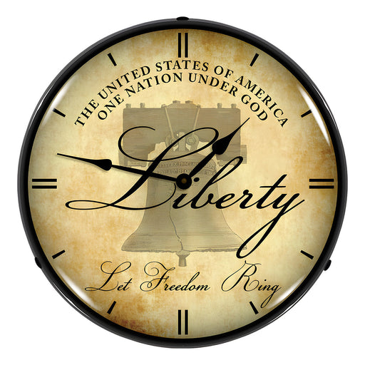 Collectable Sign and Clock Liberty Bell Backlit Wall Clock