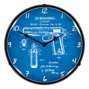 Collectable Sign and Clock Colt 1911 Patent Blueprint Backlit Wall Clock