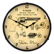 Collectable Sign and Clock Colt Peacemaker Patent Blueprint Backlit Wall Clock