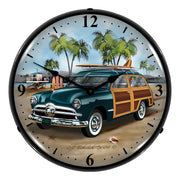 Collectable Sign and Clock Woodys Surfer Wagon Backlit Wall Clock