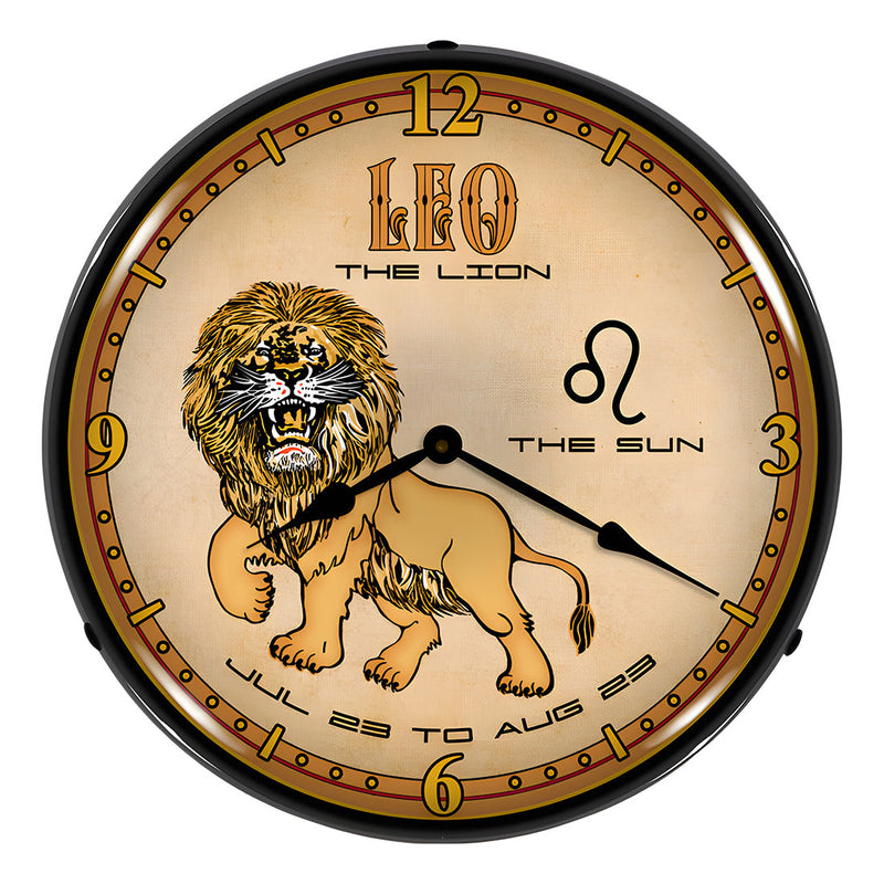Collectable Sign and Clock Leo Backlit Wall Clock