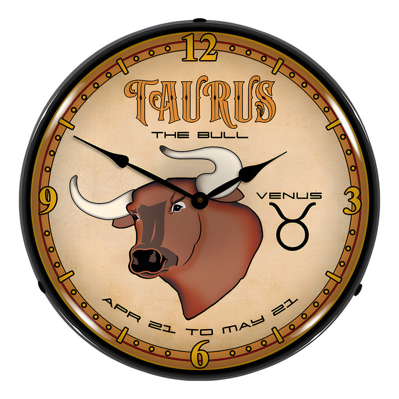 Collectable Sign and Clock Taurus Backlit Wall Clock